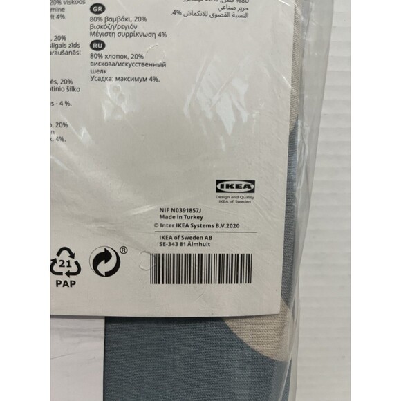 IKEA Fjallmatare Geometric Curtains 2 Panels 57 x 98 Contemporary Blue Beige NEW - Picture 3 of 4